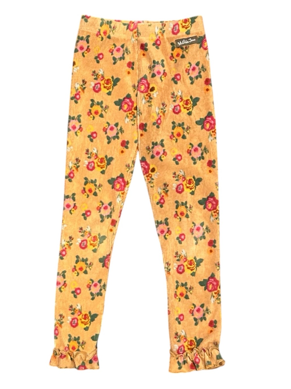 Matilda Jane Girls Leggings Corduroy Floral Pull On Hayride Cottagecore Boho 6